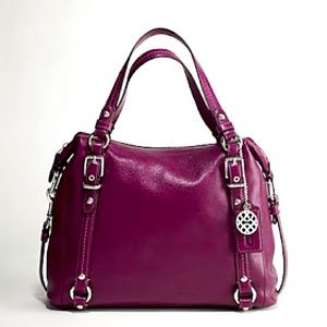COACH Leather Alexandra Bag in Berry